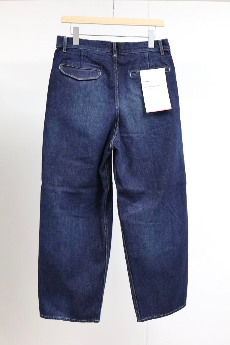 グラフペーパー Selvage Denim Two Tuck Pants(GU261-40061DB)INDIGO_DARK FADE