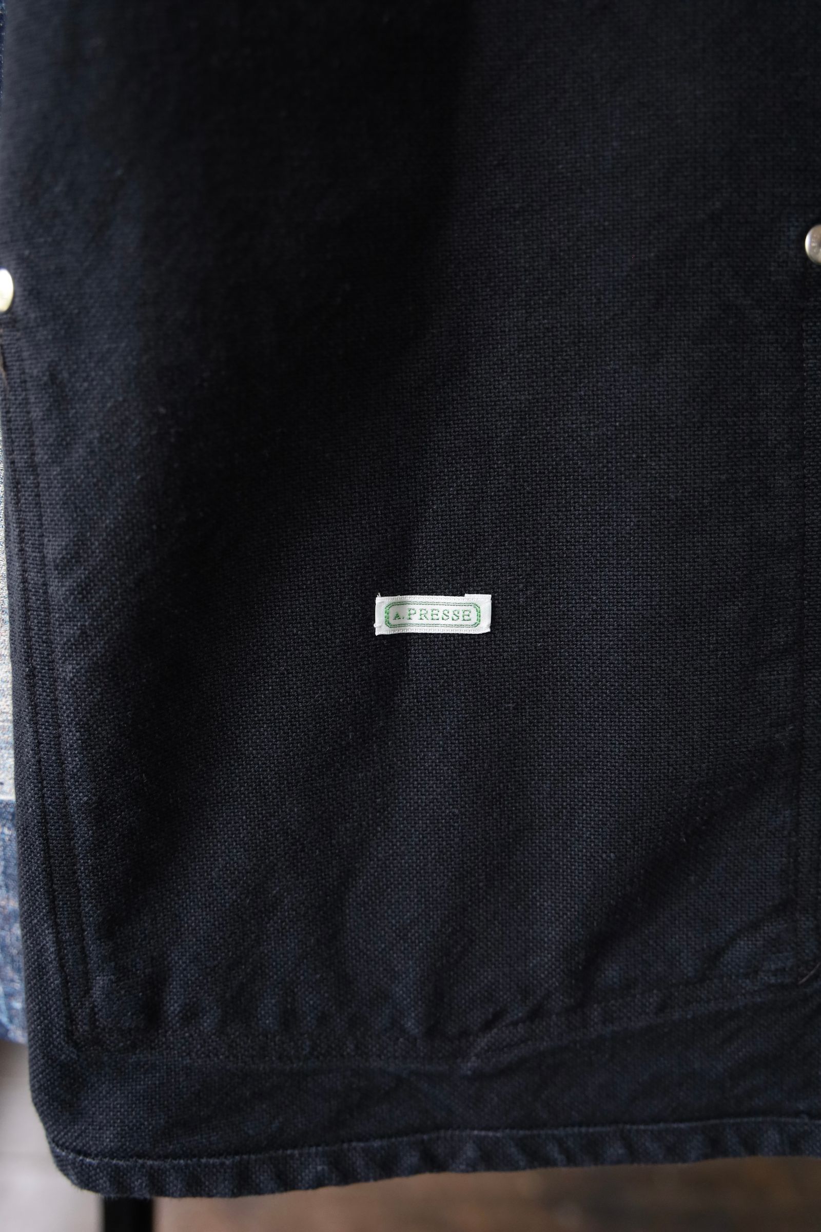 アプレッセ 2025 STYLE2 Vintage Silk Hemp Coverall Jacket(25AAP-01-53)BLACK