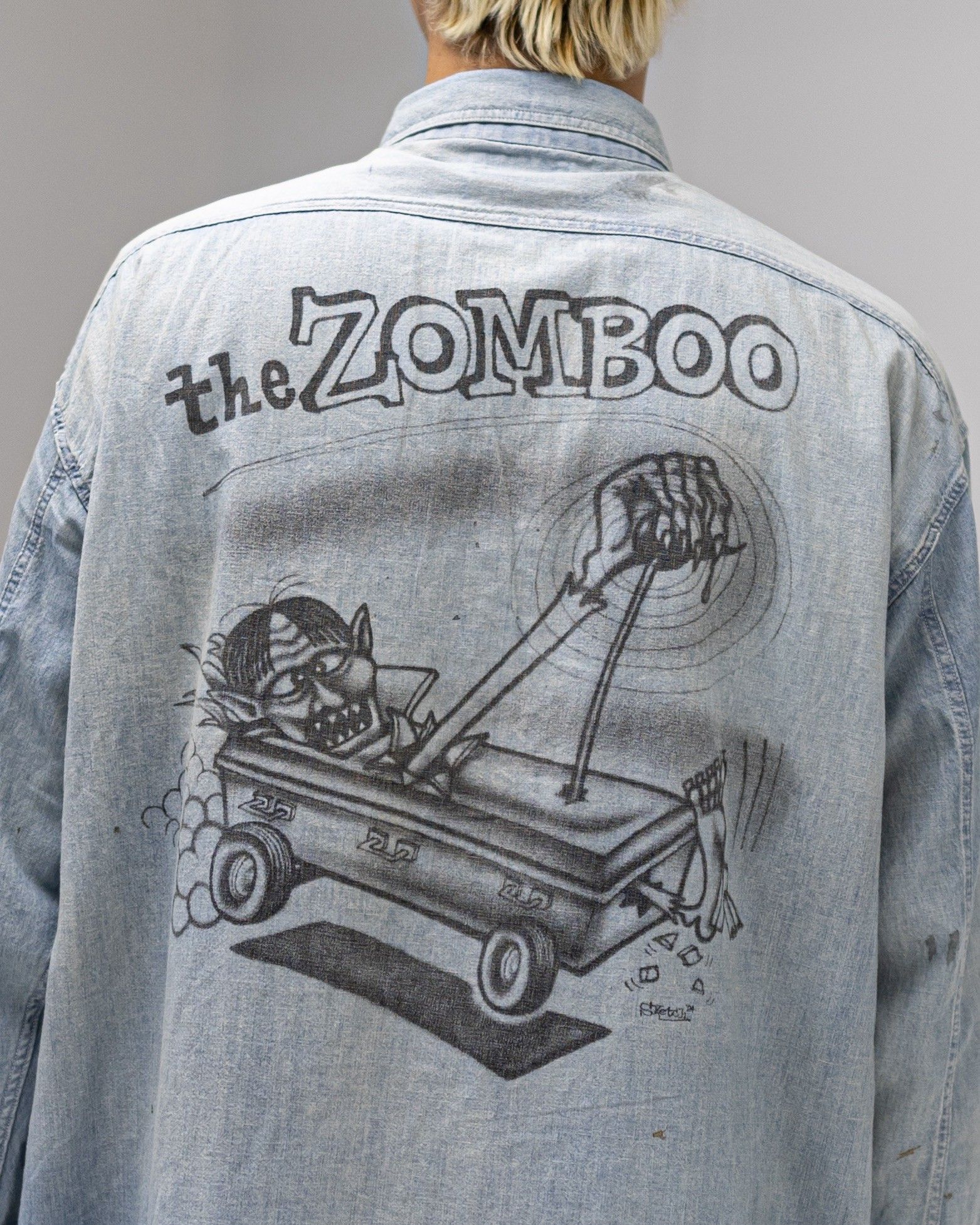 BOWWOW SKETCH ZOMBOO USN CHAMBRAY SHIRT AGED MARKスタイル