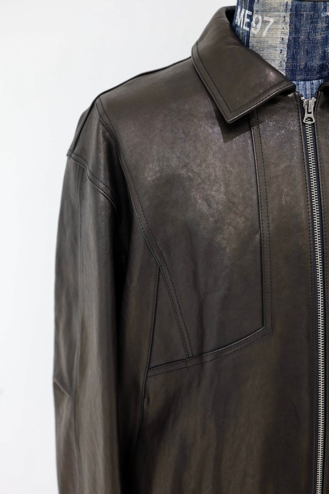 ANOTHER OFFICEアナザーオフィス Lambskin Utility Blouson(AOEWLJ001)BLACK