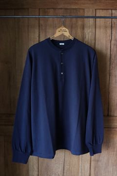 アプレッセ24SSヘンリーネックシャツ Cashmere Blend L/S Henley Neck Shirt(24SAP-05-06K)NAVY