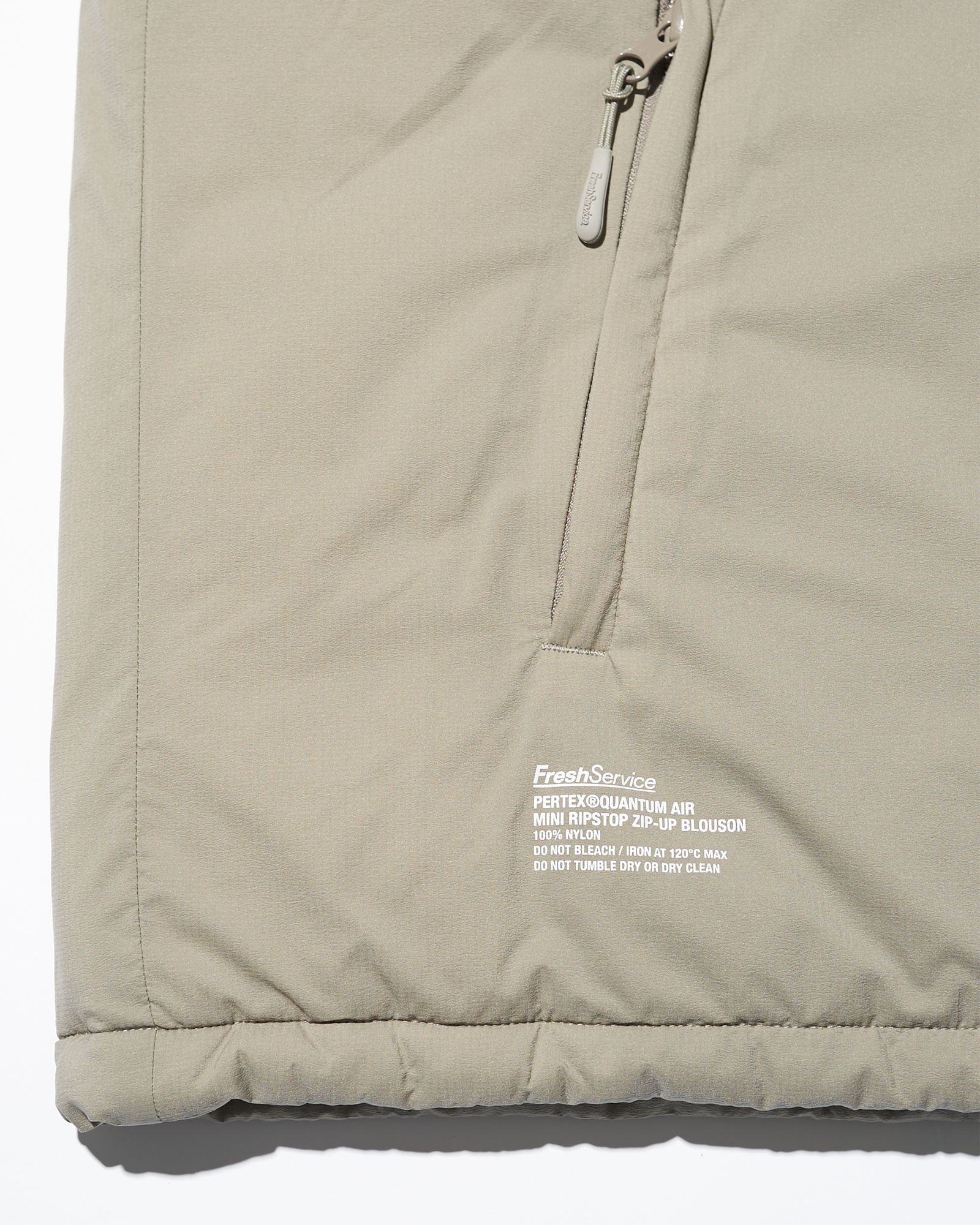 フレッシュサービス PERTEX® QUANTUM AIR MINI RIPSTOP ZIP-UP BLOUSON(FSC253-30195)BEIGE★10月18日(土)発売！