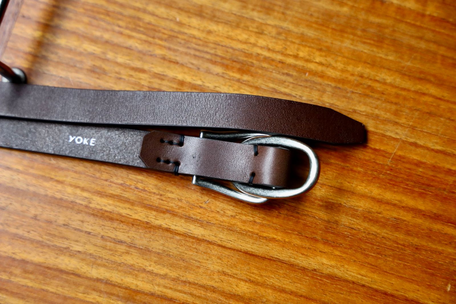 ヨーク 25FW Double Buckel Leather Belt(YK25FW01139A) DARK BROWN