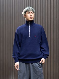 FreshService THERMAL JERSEY HARF ZIP KNIT MARK STYLE