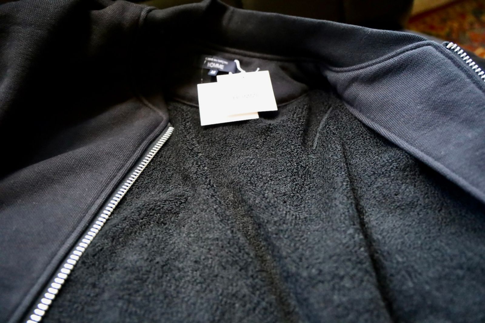 コムデギャルソンオム25FW 綿ウール裏毛MA-1ジャケット(HP-T021-051)BLACK