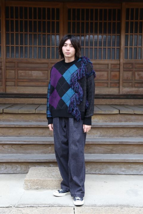 KIDILL 2020 A/W Collection 新作Destroy Argyle Tartan Pullover Knit style.2020.7.31.
