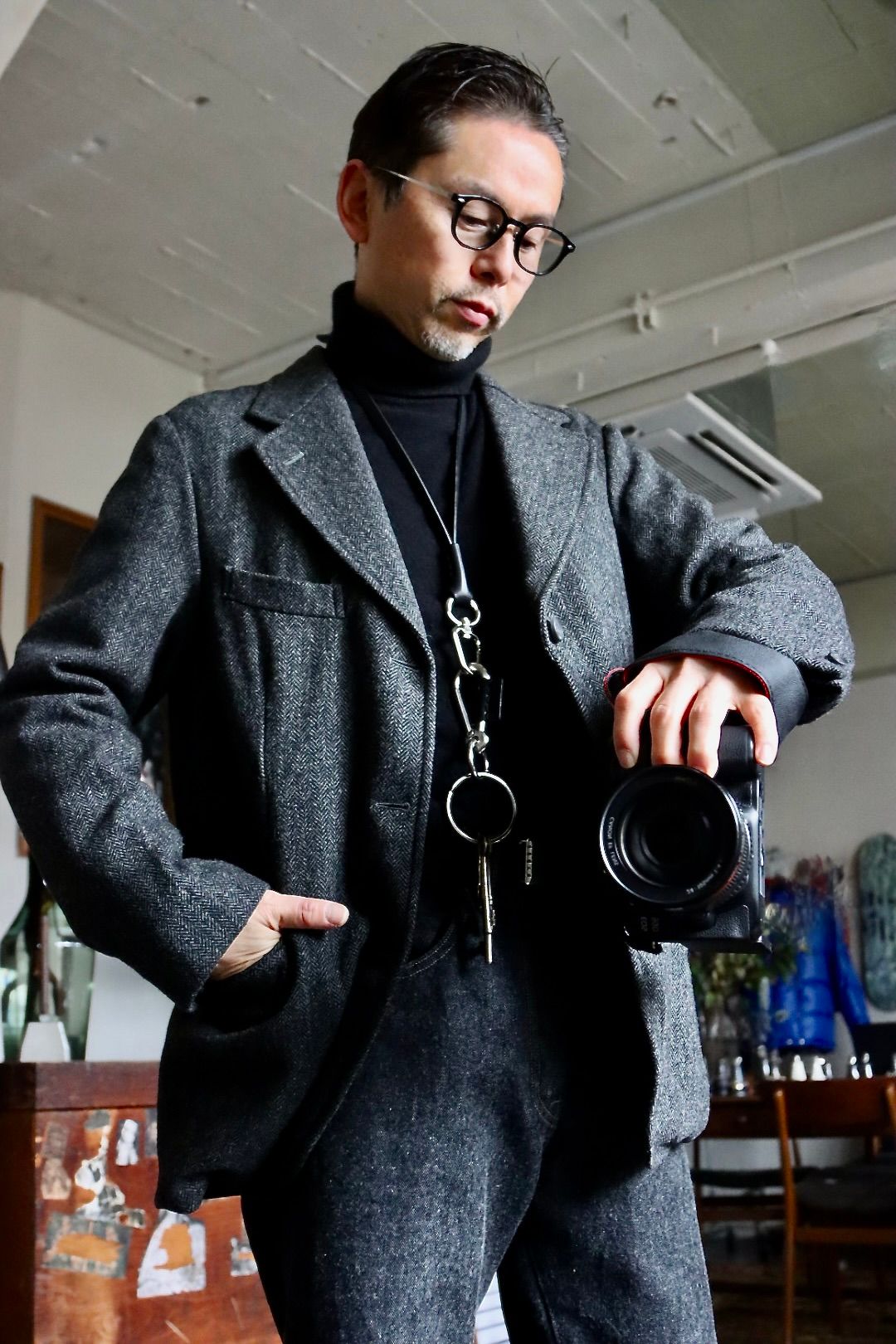 A.PRESSE Tweed Tailored Jacketスタイル2023.12.21.