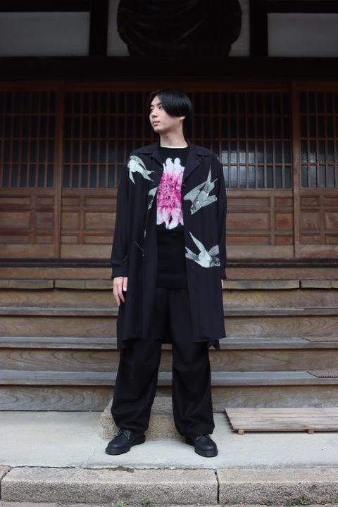 Yohji Yamamoto 21AW M-ツバメ濃紺プリントB(HX-B58-412) style.2021.8.29.