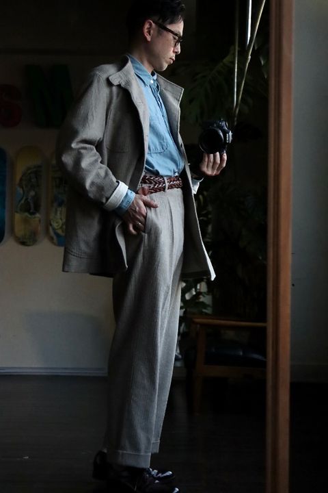 A.PRESSE 23SS Hunting Jacket & Herringbone Trousersスタイル.2023.3.5.