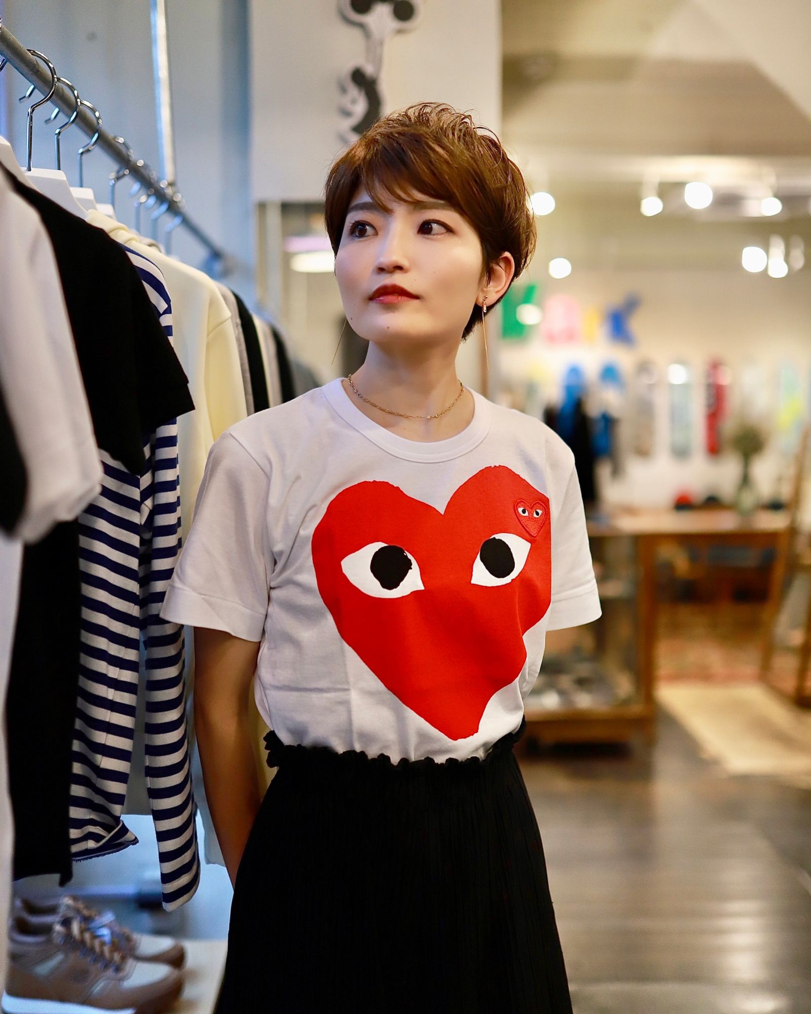 プレイコムデギャルソン RED HEART Tシャツ (White) WOMEN'S - S