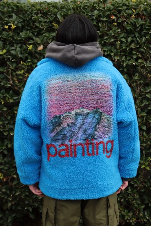 doublet HAND-PAINTED RECYCLE FUR JACKET(21AW04BL123) style.2021.12.19