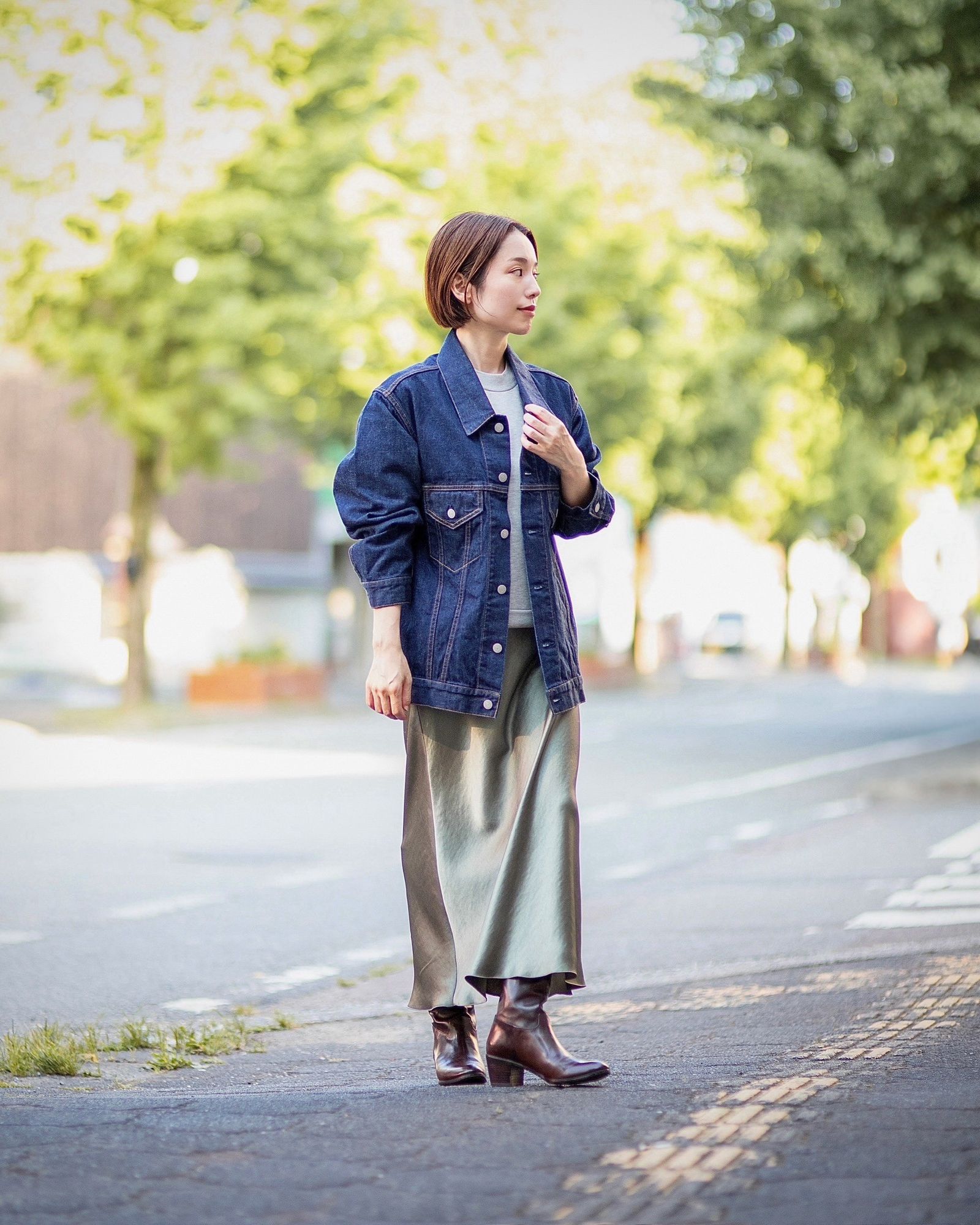 J.B. ATTIRE Paris jean jacket×New York sweat shirts style