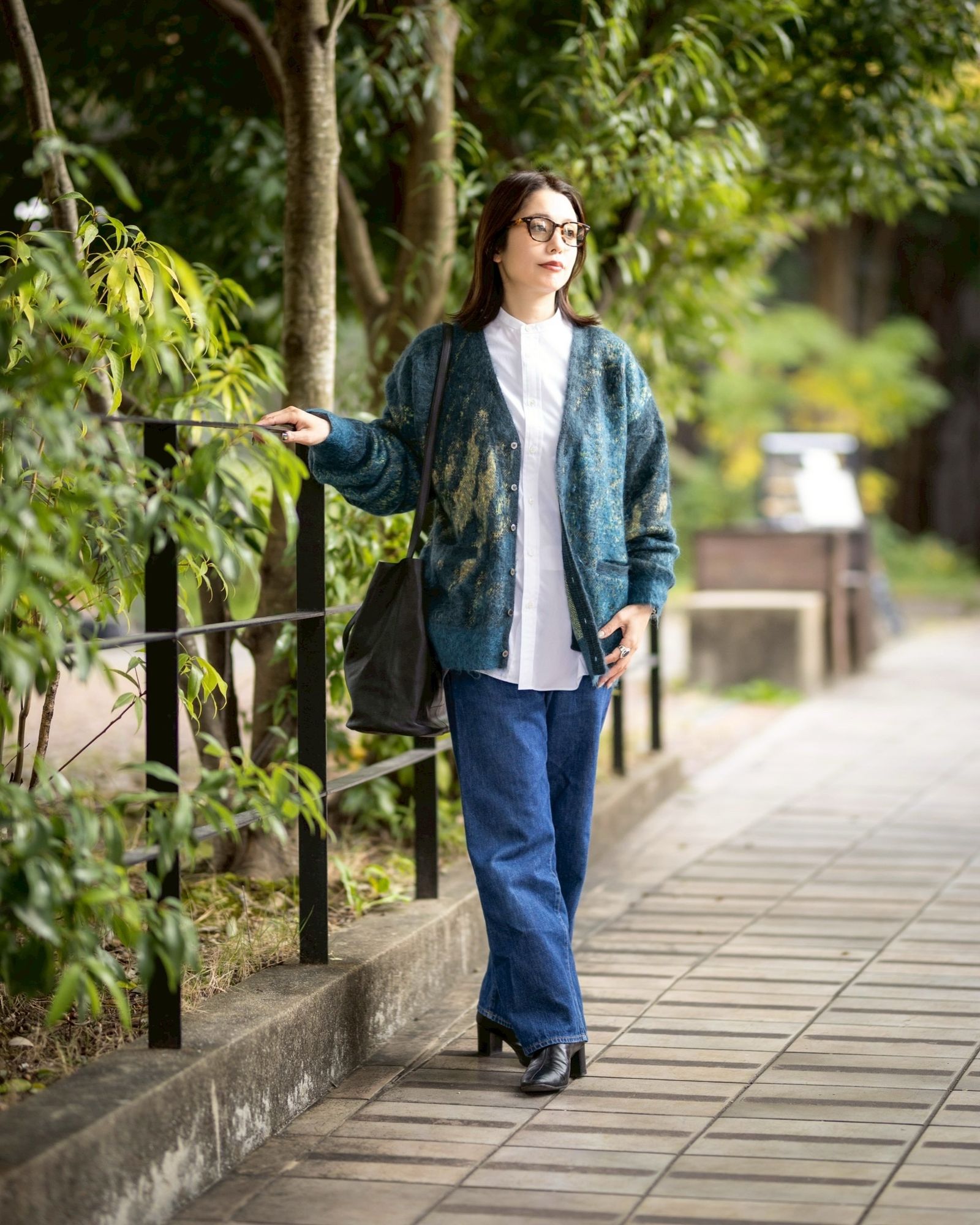 YOKE Abstract Jaquard Mohair Cardigan style 2025.11.29