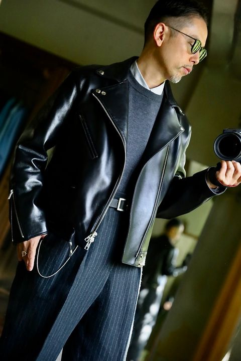 A.PRESSE Double Riders Jacketスタイル