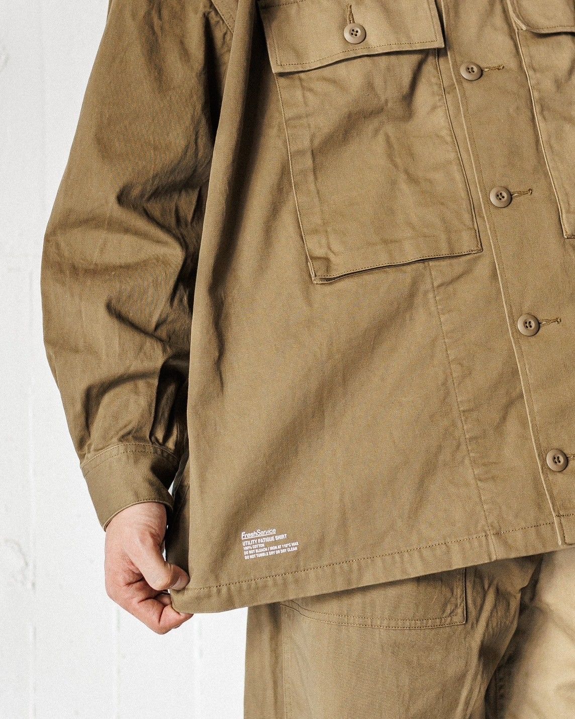 フレッシュサービス UTILITY FATIGUE SHIRT(FSC251-20138)GREEN(TAN)