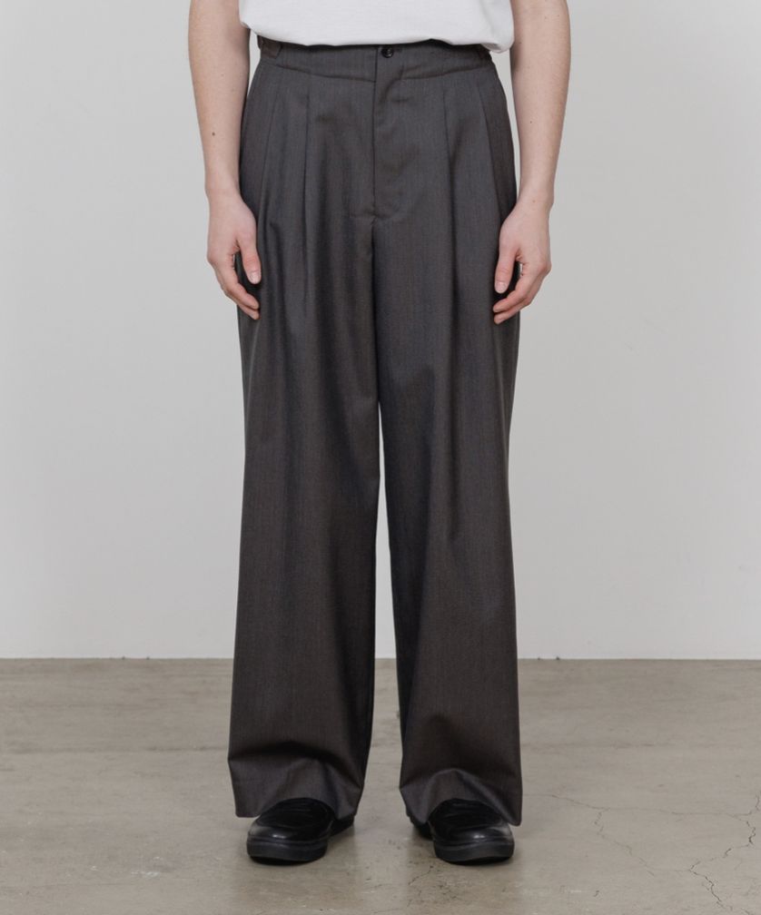marka 26AW DOUBLE PLEATED MILITARY TROUSERS(M26C01PT01C)BROWN GRAY☆新作発売！