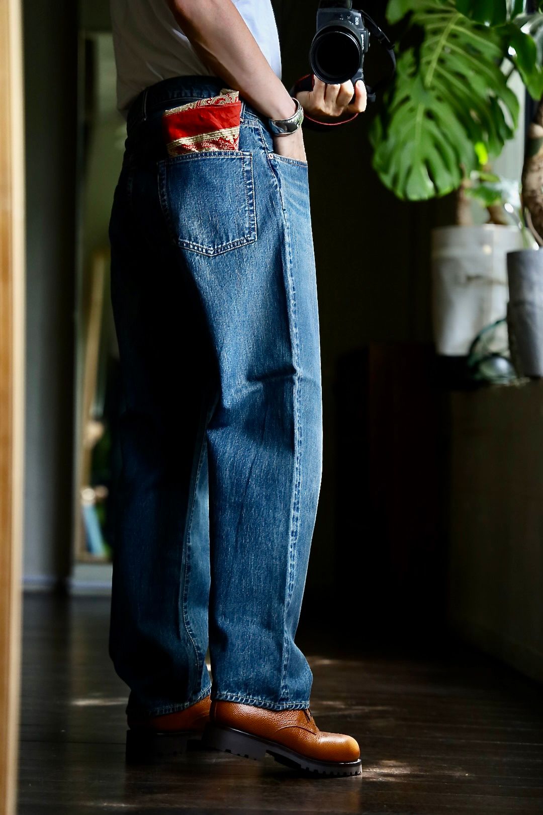 A.PRESSE - Washed Denim Wide Pants(AP-4002)INDIGO | mark A.PRESSE - Washed Denim Wide Pants(AP-4002)INDIGO | mark