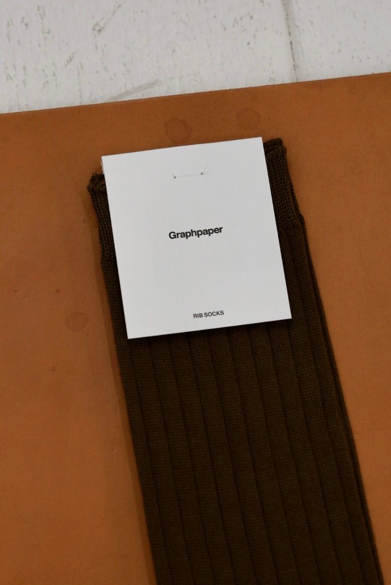 グラフペーパー26AW Graphpaper Rib Socks(GU263-90300C)BROWN☆8月1日(土)発売！