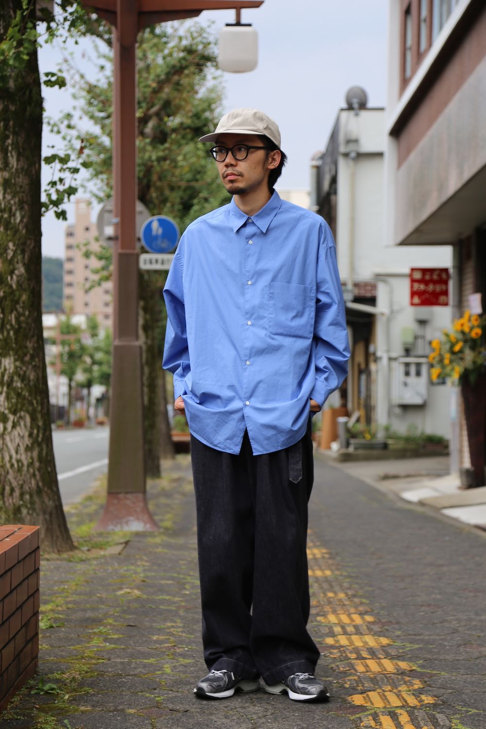 グラフペーパー Oversized Regular Collar Shirt-