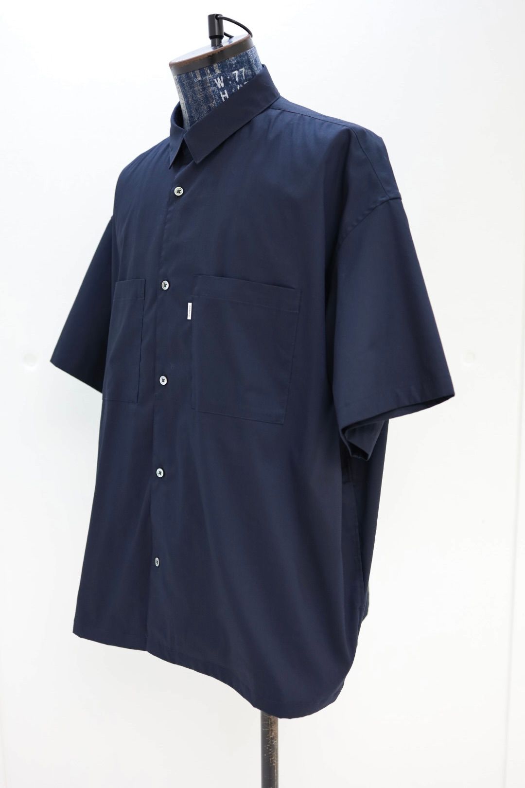 グラフペーパー 26SS Solotex Twill S/S Oversized Box Shirt(GM261-50159B)NAVY☆3月20日(金)発売！