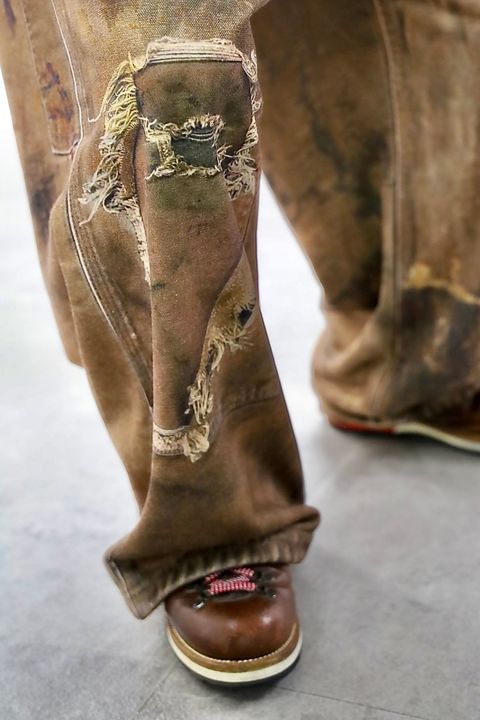 TALKING ABOUT THE ABSTRACTION PRINT DUCK WIDE PT"BROWN"スタイル