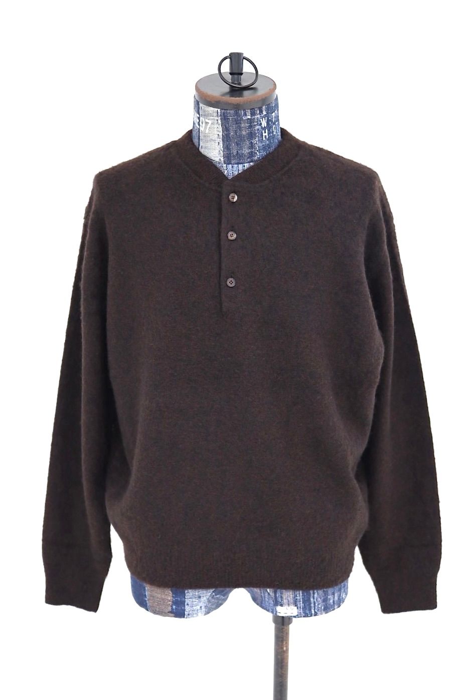 アプレッセ 2026 STYLE2 Brushed Cashmere Middle Gauge Henley Neck Sweater(26AAP-03-09)BROWN☆10月3日(土)新作発売！