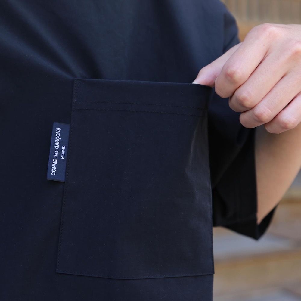 COMME des GARCONS HOMME HOMMEエステルナイロンツイル切り替えポケット半袖シャツ(HG-T021-051) style. 2021.05.07.