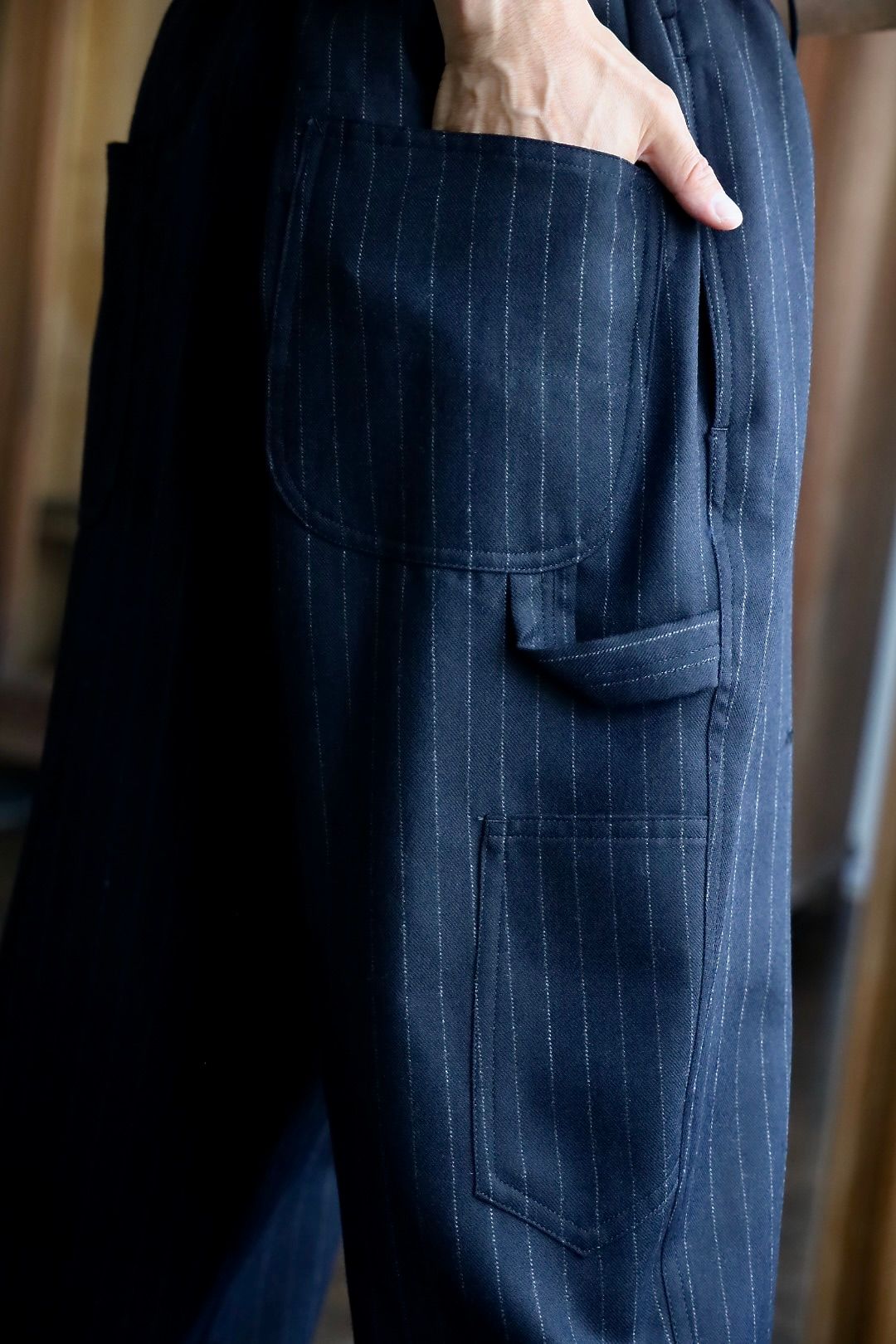 Y's for men STRIPED SERGE PAINTER PANTSスタイル