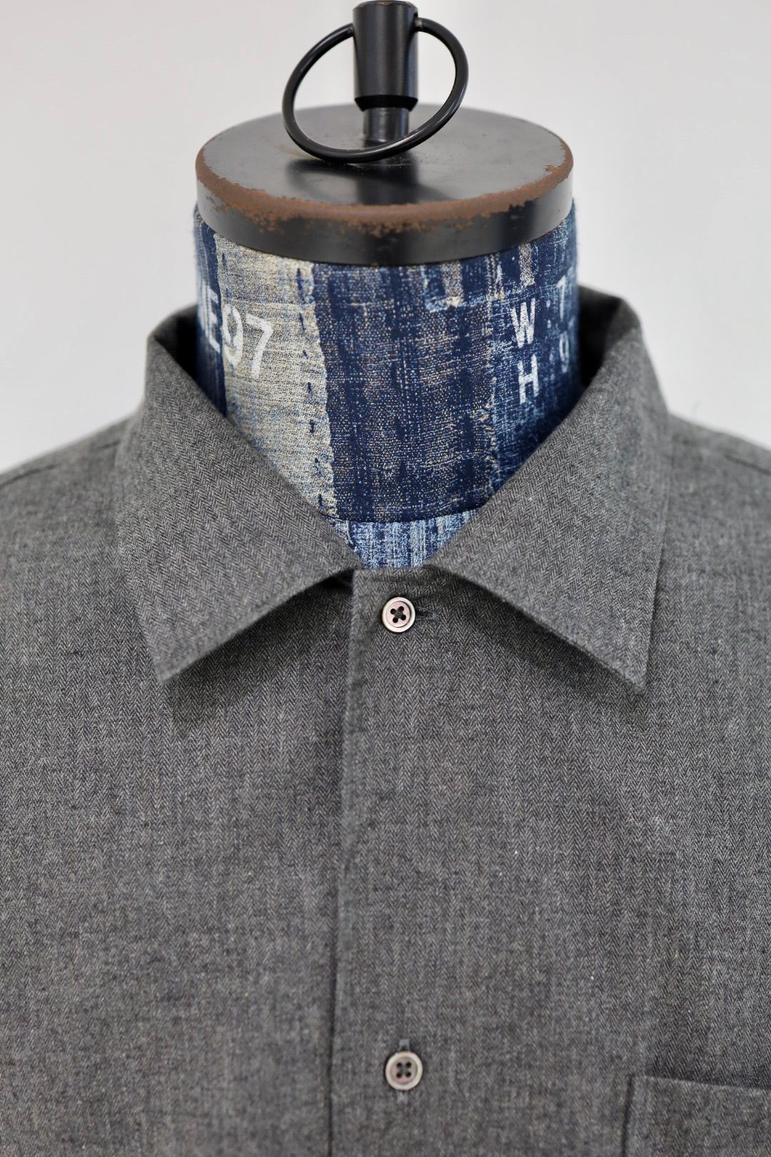 グラフペーパー 25AW SIDOGRAS Cotton Herringbone Flannel Sleeping Shirt(GM254-50044)GRAY☆10月25日(土)発売！
