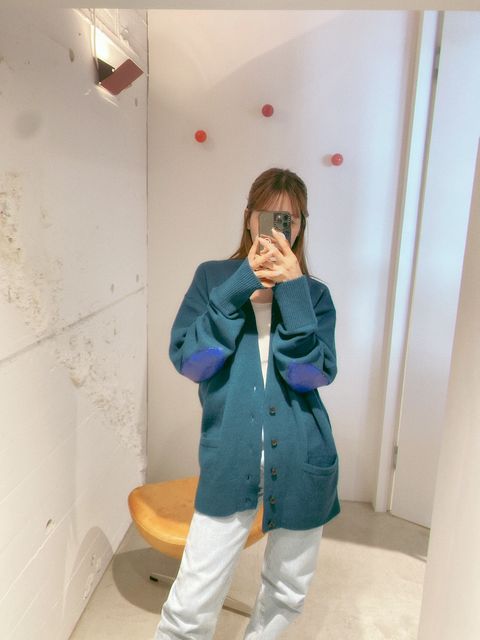 YOKE 新作PAINTED ELBOW PATCH CARDIGAN style.2024.8.23