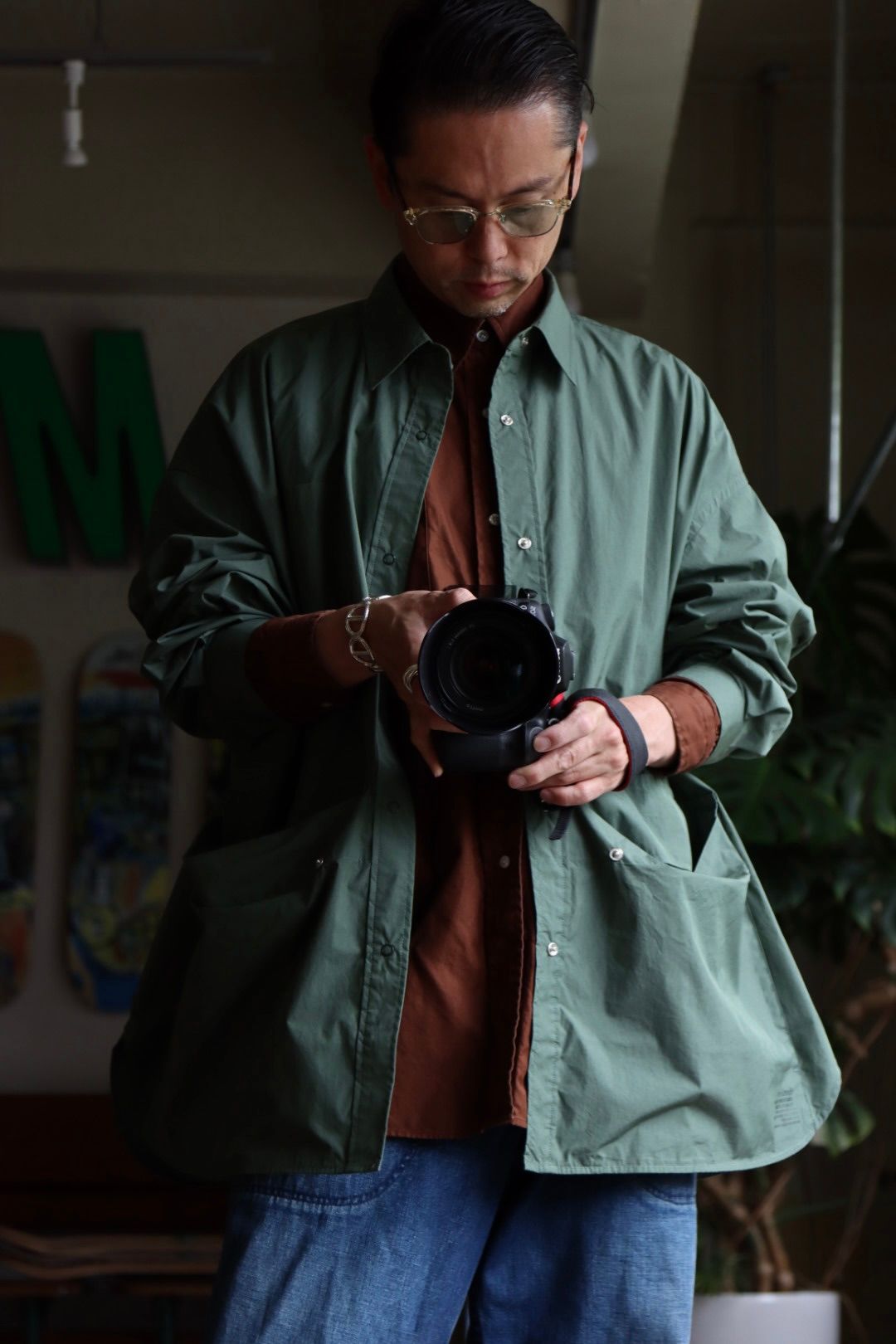 フレッシュサービス 22SS CARGO POCKET REGULAR COLLAR UTILITY SHIRT"CEDAR"スタイル.2022.6.6.