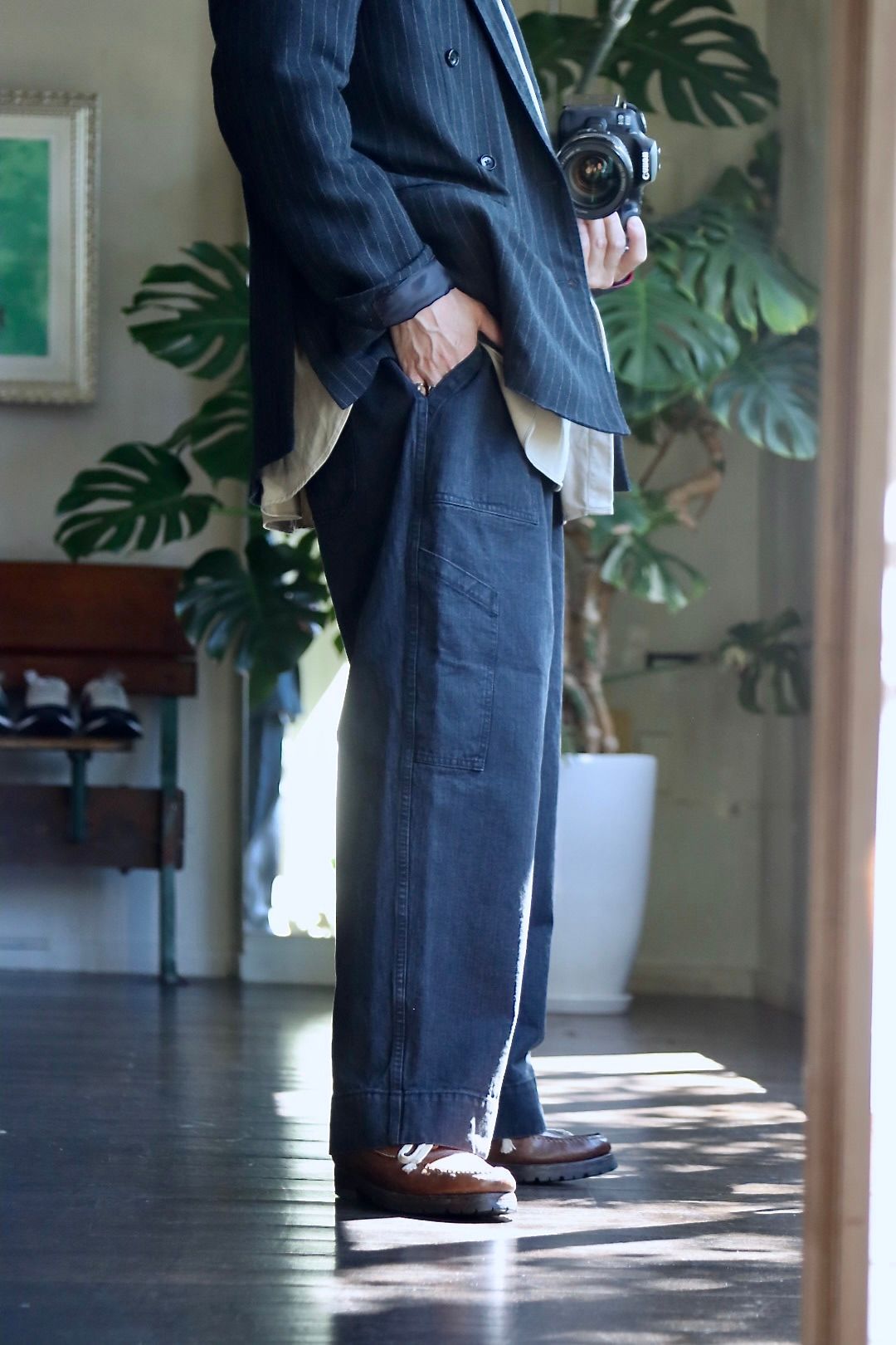 パンツ A.PRESSE 2024 USAF Hemmed Bottoms BLACK A.PRESSE - アプレッセ23AWパンツ USAF Hemmed Bottoms(23AAP-04