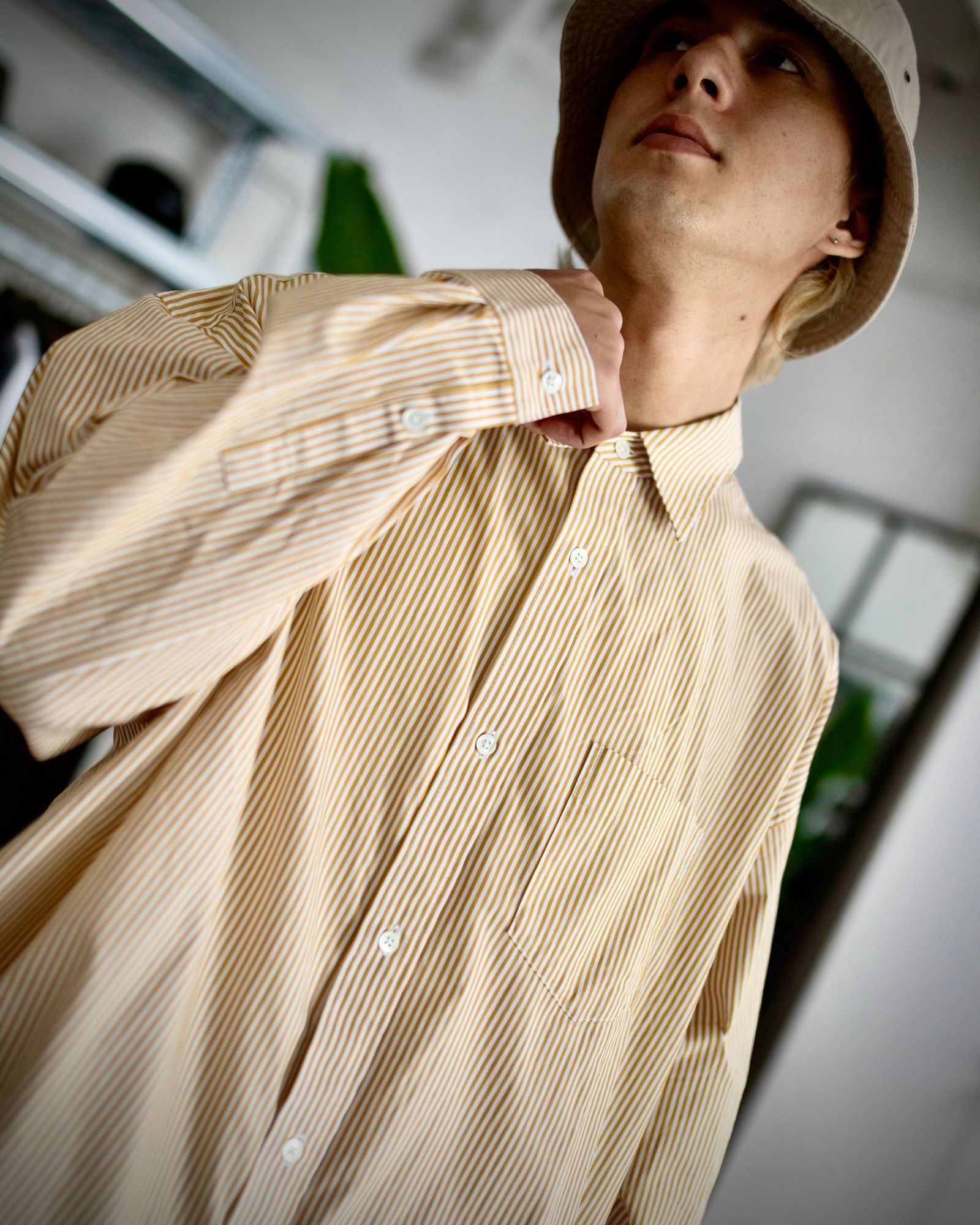 FreshService SUMMER SPOT CORPORATE UNIFORM L/S SHIRT(YELLOW STRIPE) style 2024.6.28