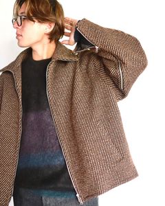 YOKE 23AW FRONT ZIP STAND COLLAR BLOUSON"BROWN"スタイル