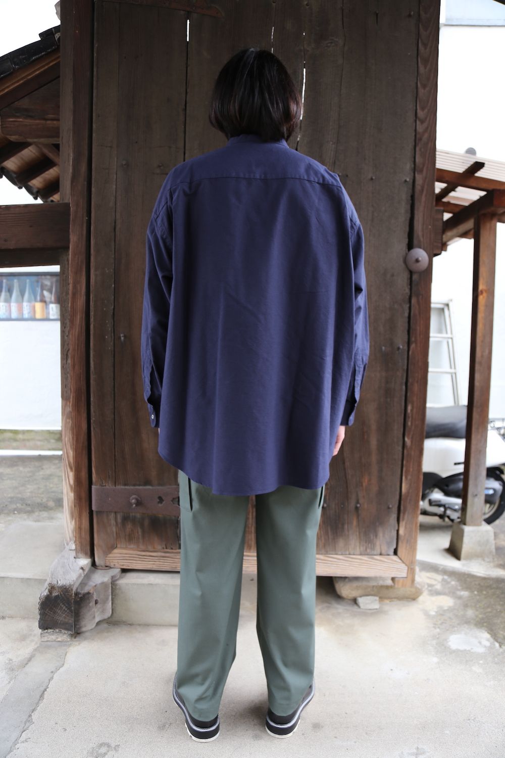 Graphpaper Oxford Oversized Band Collar Shirt(GM211-50137B)  style.2021.3.13. | 1585 | mark