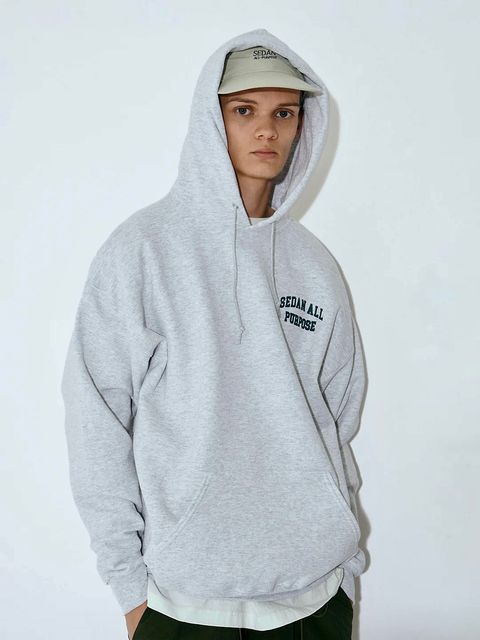 セダンオールパーパスFW23 COLLEGE LOGO HOODIE(SD23F-CT04)ASH