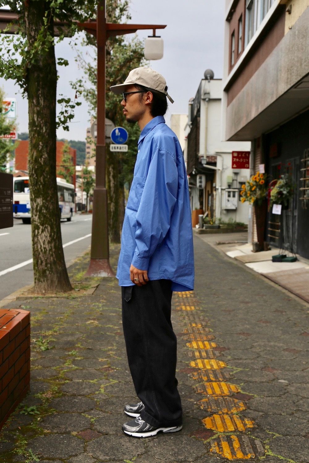 Graphpaper Broad L/S Oversized Regular Collar Shirt"BLUE"Style.2020.10.4.