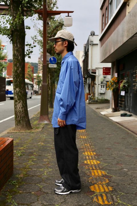 Graphpaper Broad L/S Oversized Regular Collar Shirt"BLUE"Style.2020.10.4.