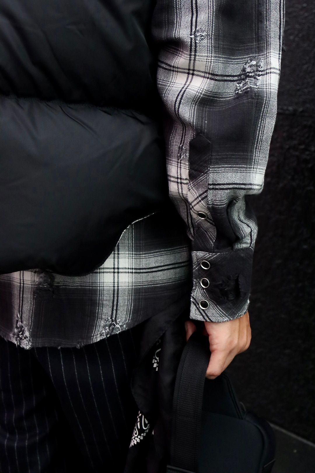 RAFU ラフ 23AW ダウンベスト RMFC DOWN VEST W/EMB'D BLACKスタイル