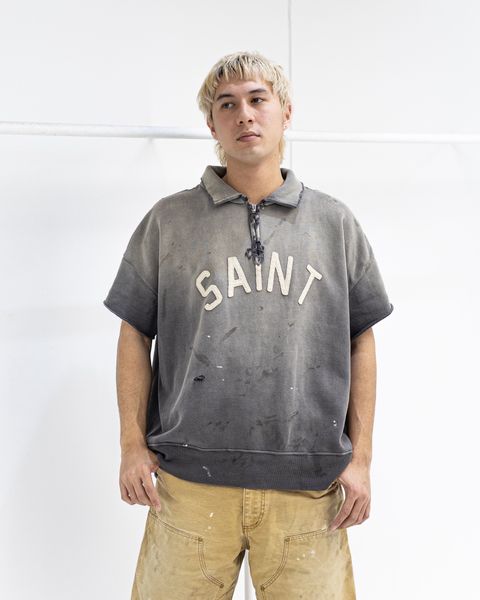 セントマイケル 26SS SAINT HALF ZIP SWEAT(SM-MK8-0000-052)CHARCOAL☆4月11日(土)発売！