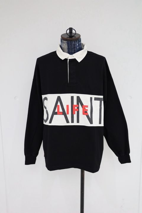 セントマイケル 26AW SAINT LIFE_LS POLO SHIRT (SM-MK1-0000-023) BLACK☆9月19日(土)発売！