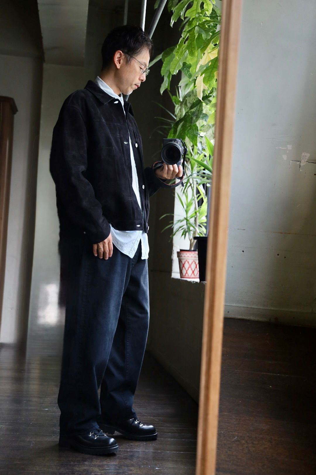 アプレッセ 2025 STYLE2 Suede Leather 1st Type Jacket(25AAP-01-10)BLACK