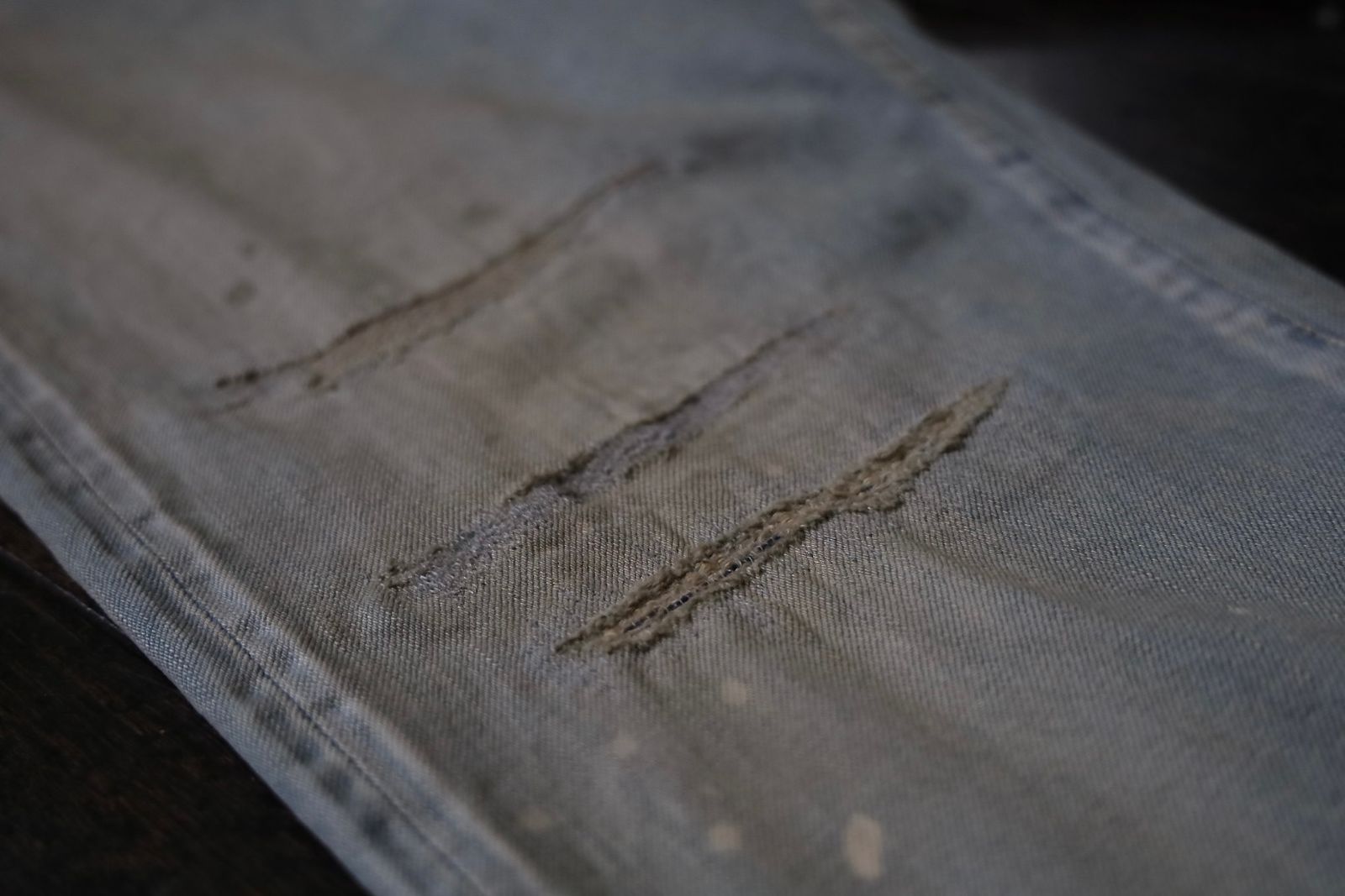 Washed Denim Wide Pants(24AAP-04-18H) BLEACH