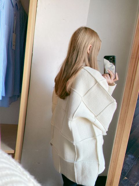 YOKE 24SS PATCHWORK RIB BUTTONED CARDIGAN style.2023.12.23