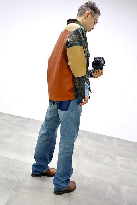 JUNYA WATANABE MAN FILSON Wネームウールチェックツイードレザージャケット2025.11.3.