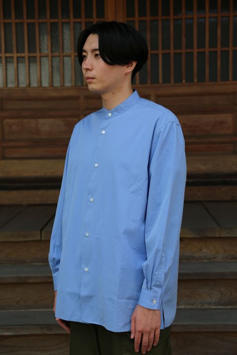 A.PRESSE Band Collar Shirt"SAX"style.2021.7.23.