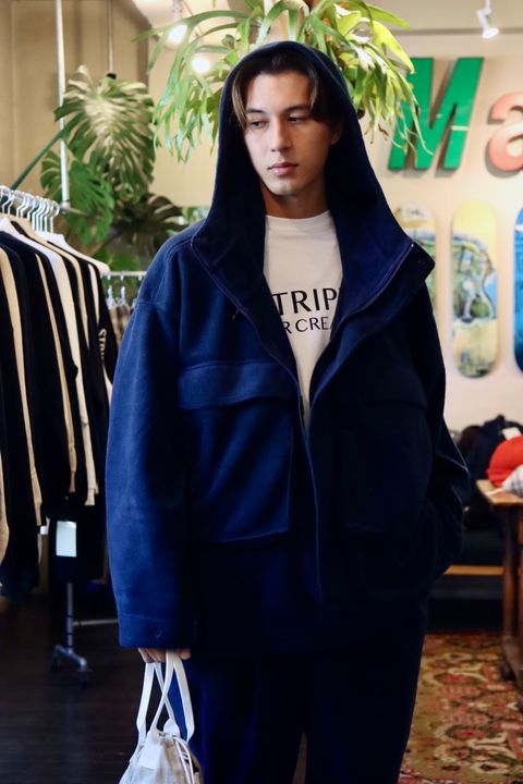 S.F.C 新作FLEECE HOODIE JACKET"NAVY"スタイル
