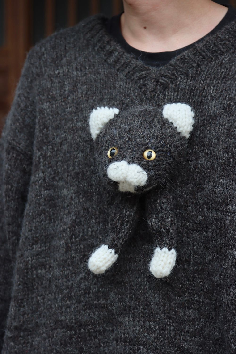 doublet STUFFED CAT HAND-KNITTING PULLOVER(21AW30KN50) style.2021.9.13. |  1921 | mark