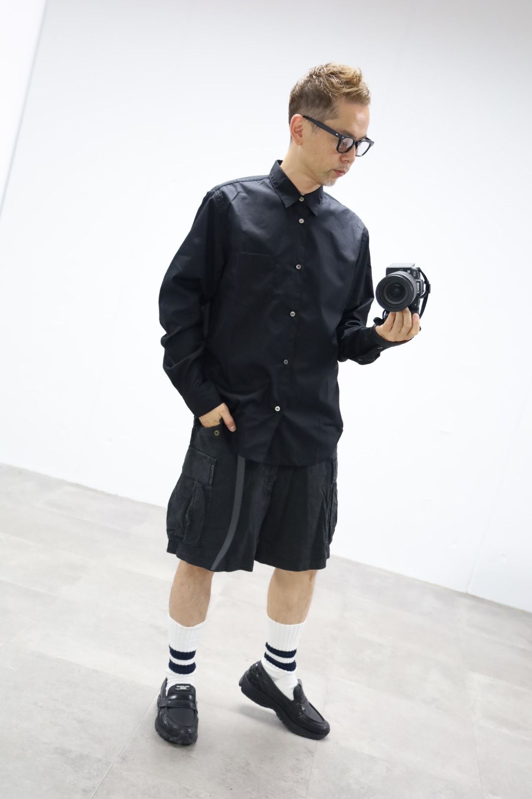 COMME des GARCONS HOMME 26FWリブライン入りナイロンツイルジャケット"BLACK"スタイル