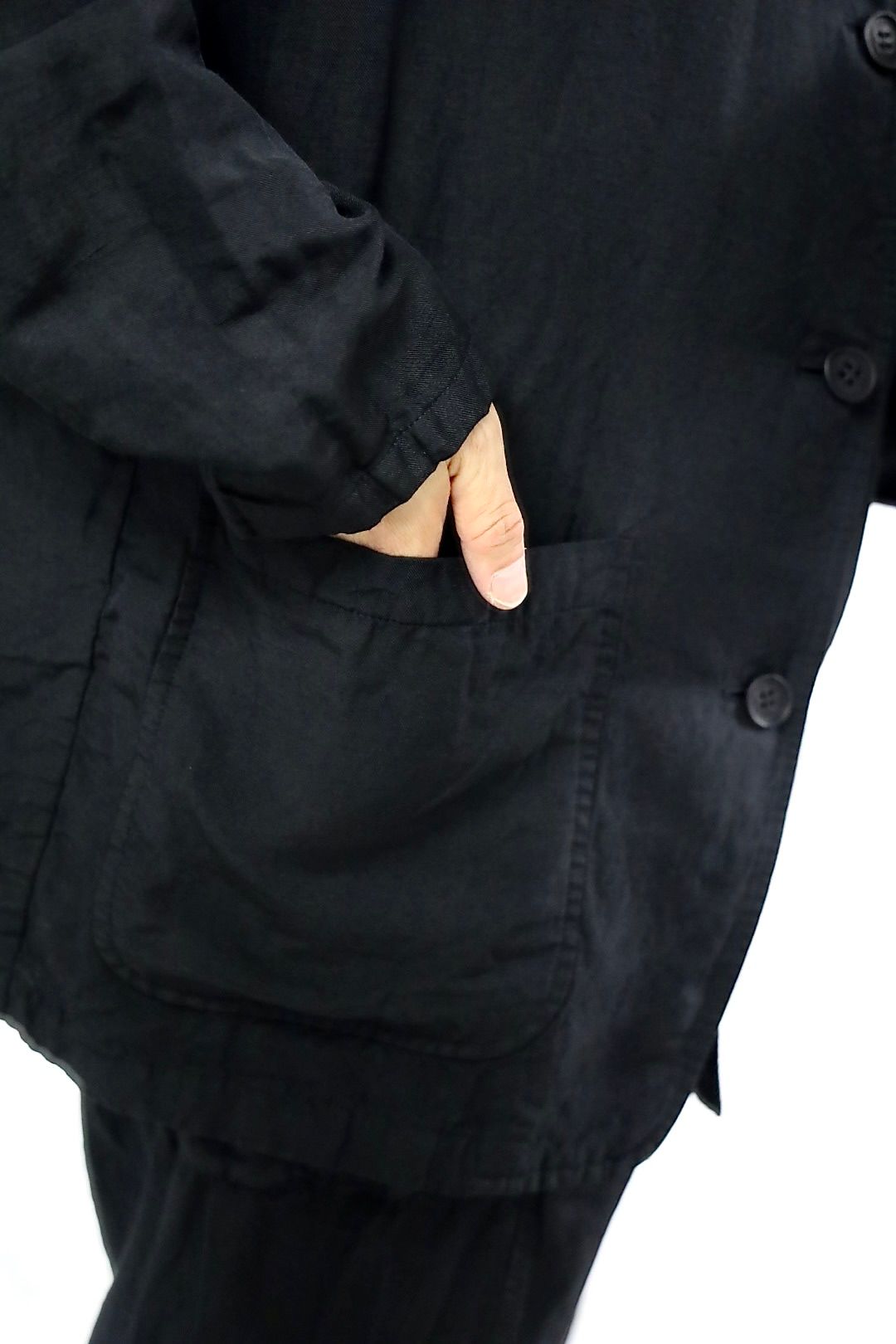 COMME des GARCONS HOMME 26SS リネンギャバ製品染3Bジャケットスタイル